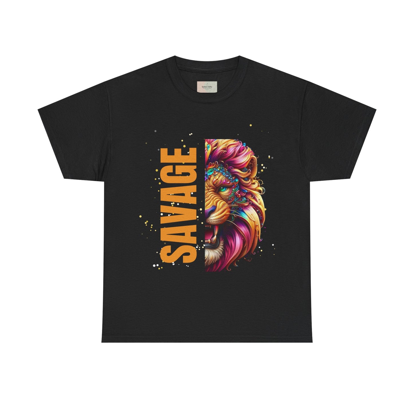 Savage Lion Tee, Unisex Heavy Cotton Shirt, Bold Graphic Tee for Animal Lovers, Casual Wear, Unique Gift Idea