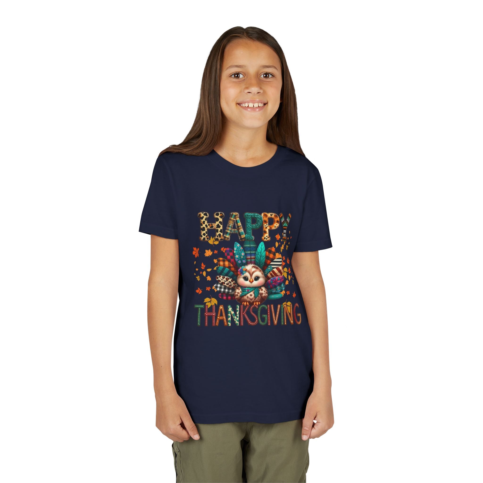 Thanksgiving Turkey Youth Tee, Kids Holiday Shirt, Autumn Graphic Tee, Family Thanksgiving Outfit, Cute Fall Apparel