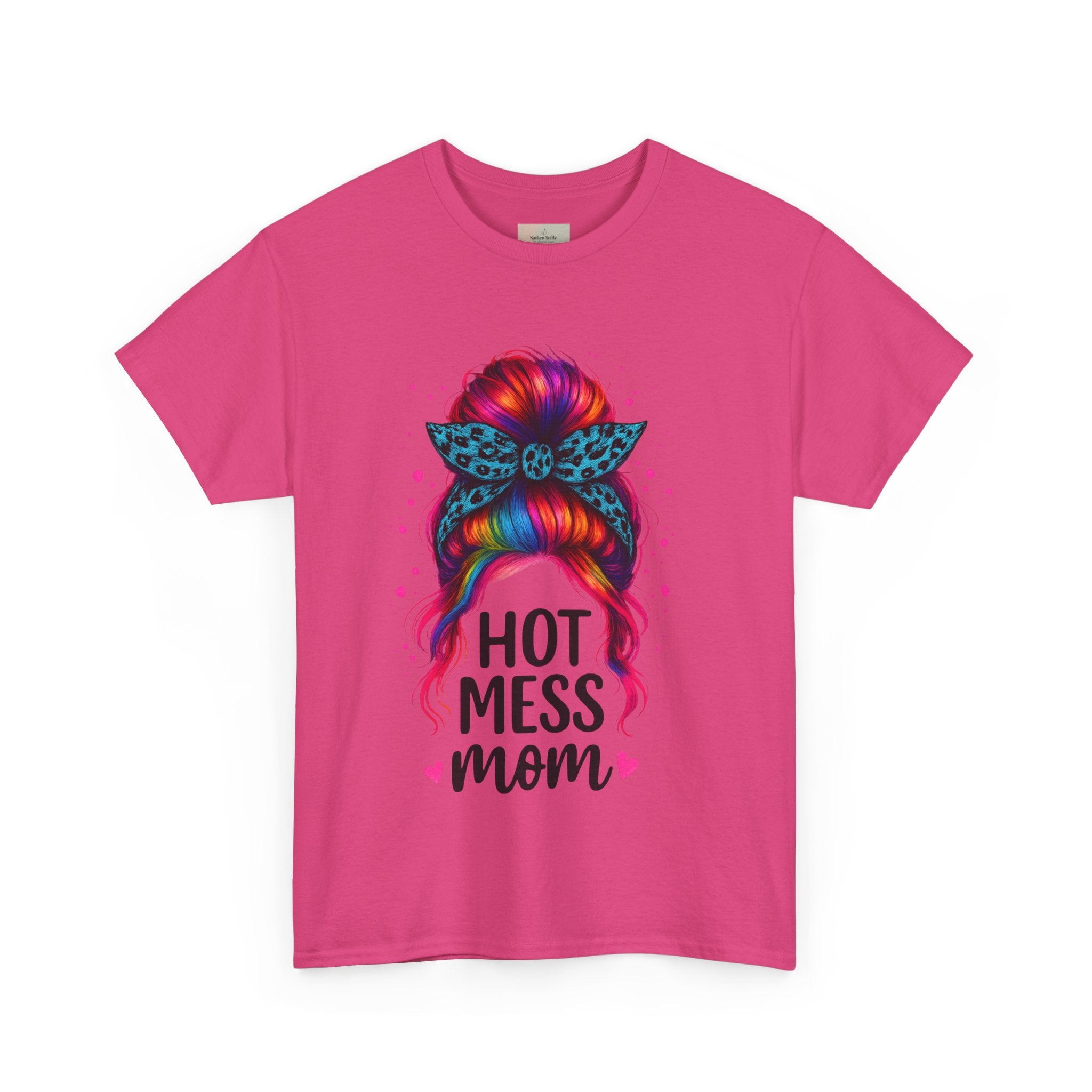 Hot Mess Mom Unisex Heavy Cotton Tee, Funny Mom Shirt, Gift for Mothers Day, Parody T-Shirt, Casual Wear, Trendy Graphic Tee