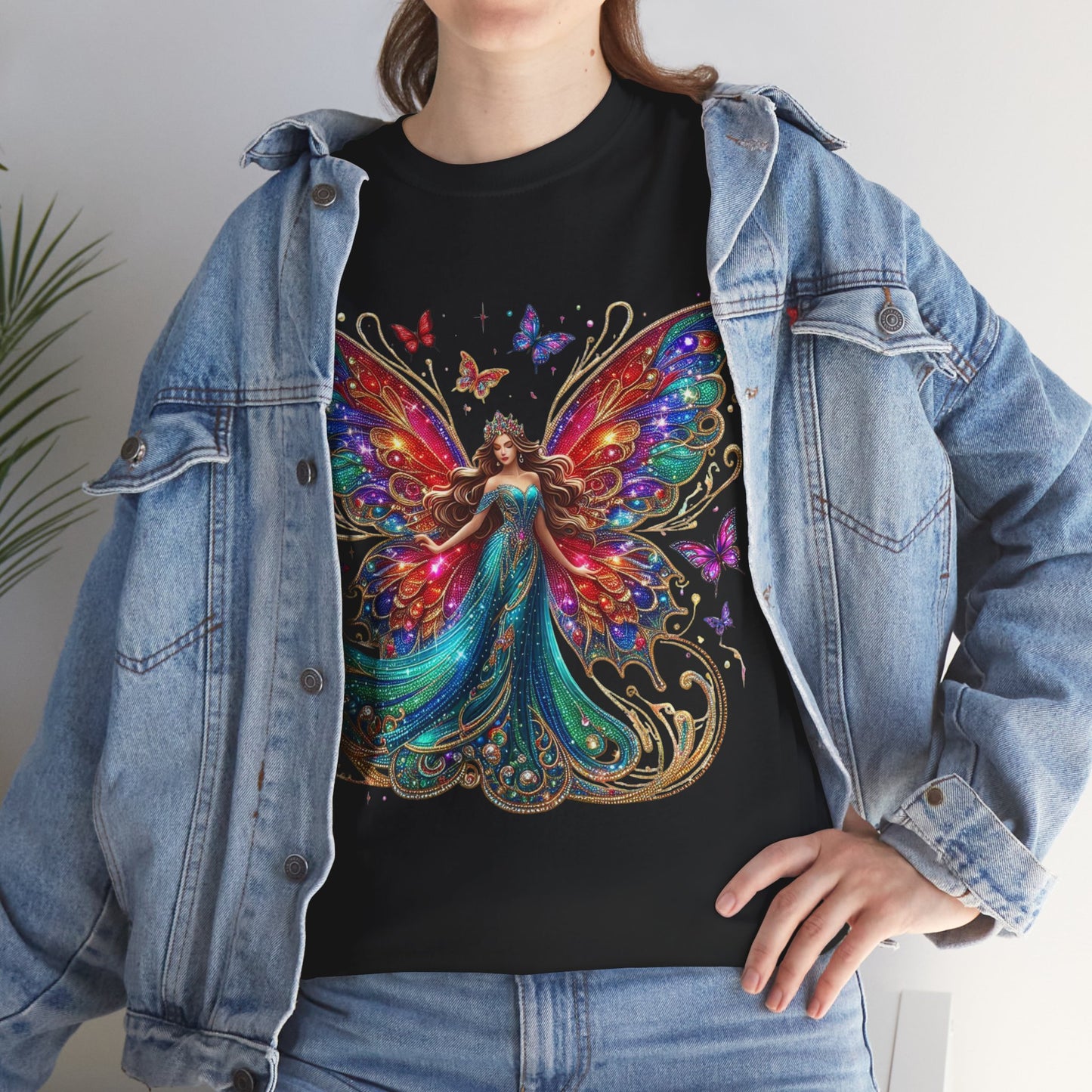 Fantasy Fairy Unisex Heavy Cotton Tee - Enchanting Artwork for Nature Lovers, Magical Gift, Boho Style, Summer Fashion, Unique Tee