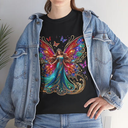 Fantasy Fairy Unisex Heavy Cotton Tee - Enchanting Artwork for Nature Lovers, Magical Gift, Boho Style, Summer Fashion, Unique Tee