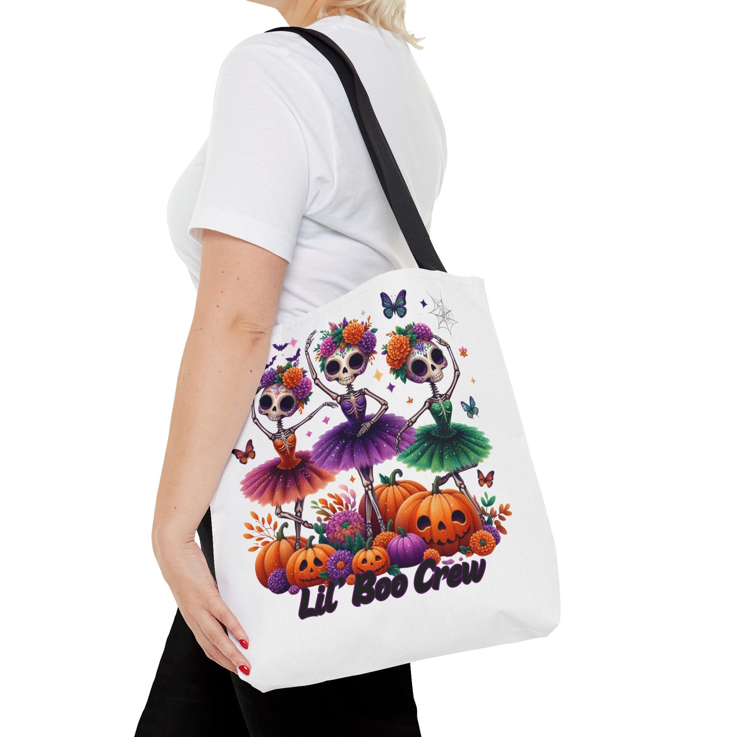 Halloween-Themed Tote Bag, Customizable Lil Boo Crew Halloween Tote, Spooky Gift Idea, Seasonal Shopping Bag, Fall Festival Accessory