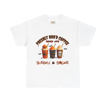 Halloween Coffee Tee, Fun Graphic T-Shirt, Unisex Shirt for Pumpkin Spice Lovers, Spooky Season Apparel, Boo-tiful Halloween Gift