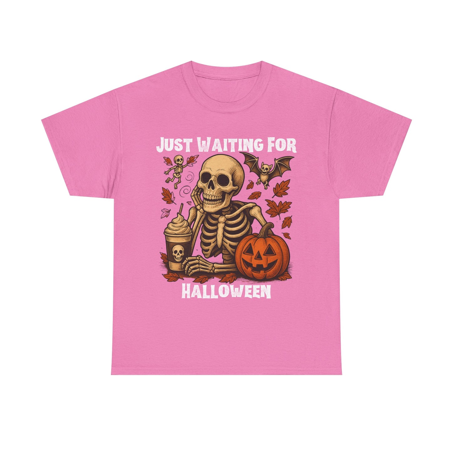 Halloween Skeleton Tee, Spooky T-Shirt, Fall Shirt, Unisex Halloween Apparel, Pumpkin and Skeleton Design