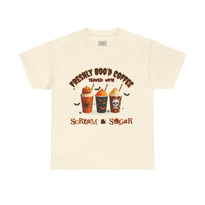 Halloween Coffee Tee, Fun Graphic T-Shirt, Unisex Shirt for Pumpkin Spice Lovers, Spooky Season Apparel, Boo-tiful Halloween Gift