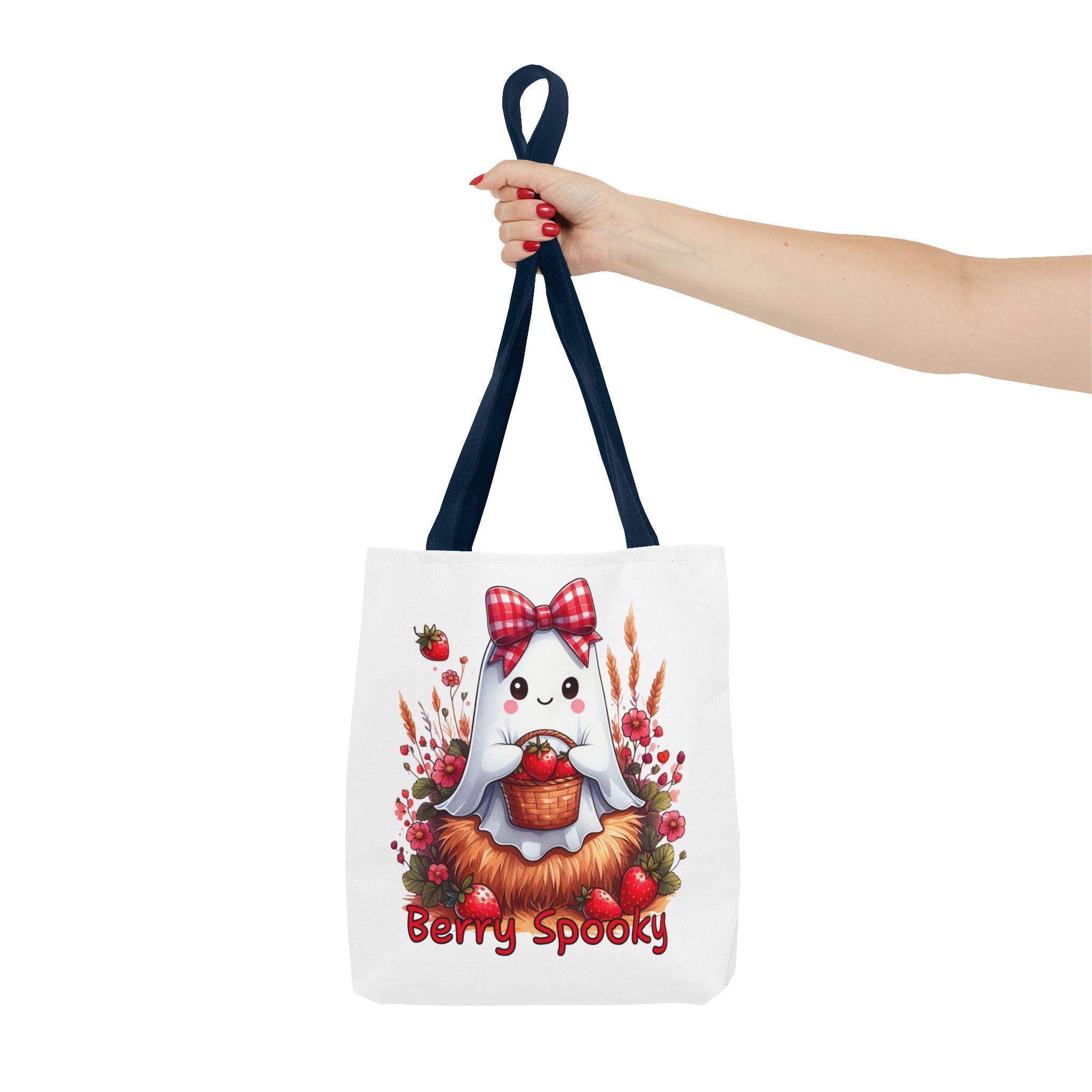 Berry Spooky Tote Bag | Customizable Shopping Bag, Halloween Tote, Cute Ghost Design, Eco-Friendly Gift, Personalized Tote