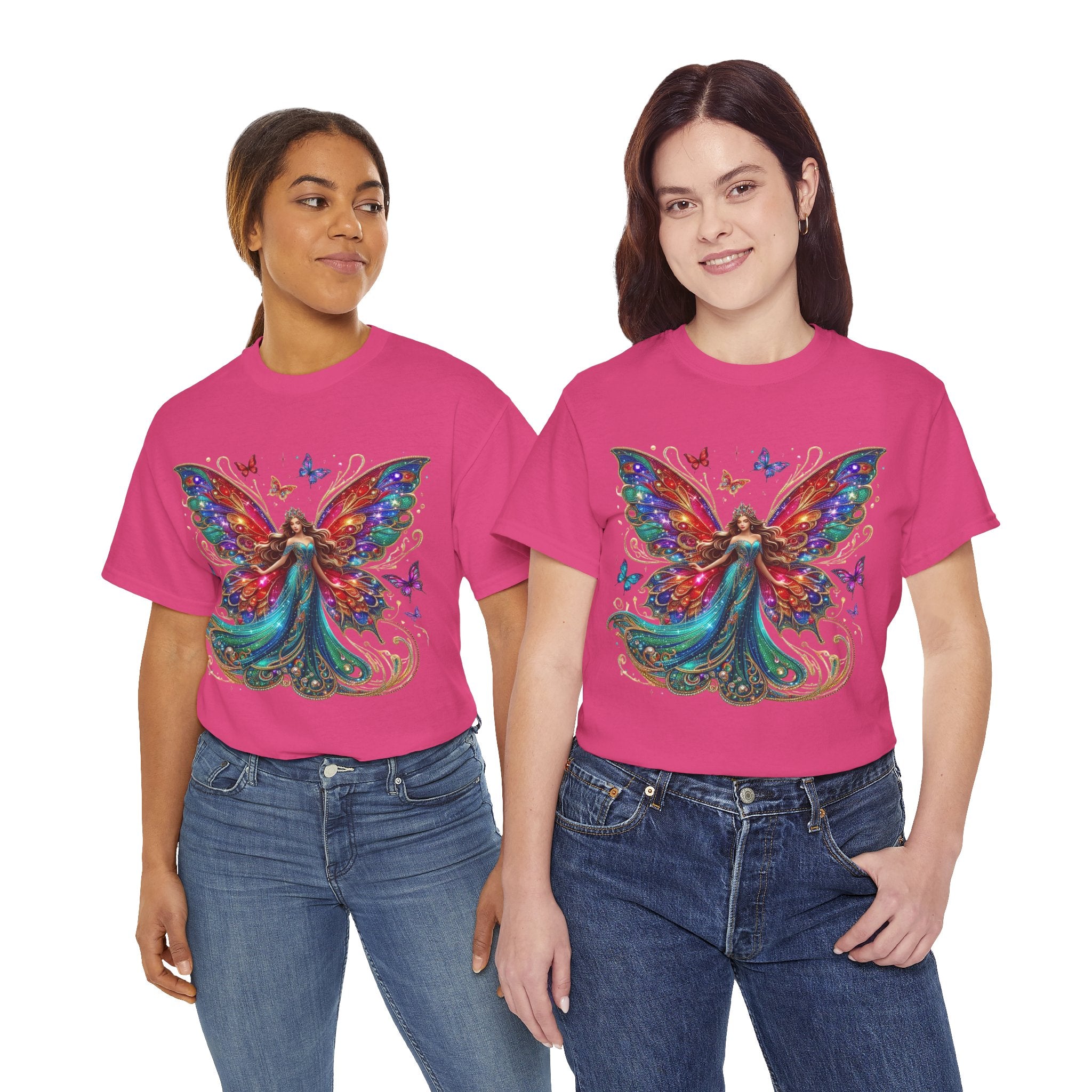 Fantasy Fairy Unisex Heavy Cotton Tee - Enchanting Artwork for Nature Lovers, Magical Gift, Boho Style, Summer Fashion, Unique Tee