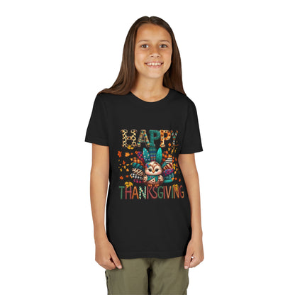 Thanksgiving Turkey Youth Tee, Kids Holiday Shirt, Autumn Graphic Tee, Family Thanksgiving Outfit, Cute Fall Apparel