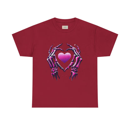 Skeleton Hands Heart Unisex Tee | Halloween Shirt, Gift for Gothic Lovers, Alternative Fashion, Casual Wear, Unique Graphic Tee