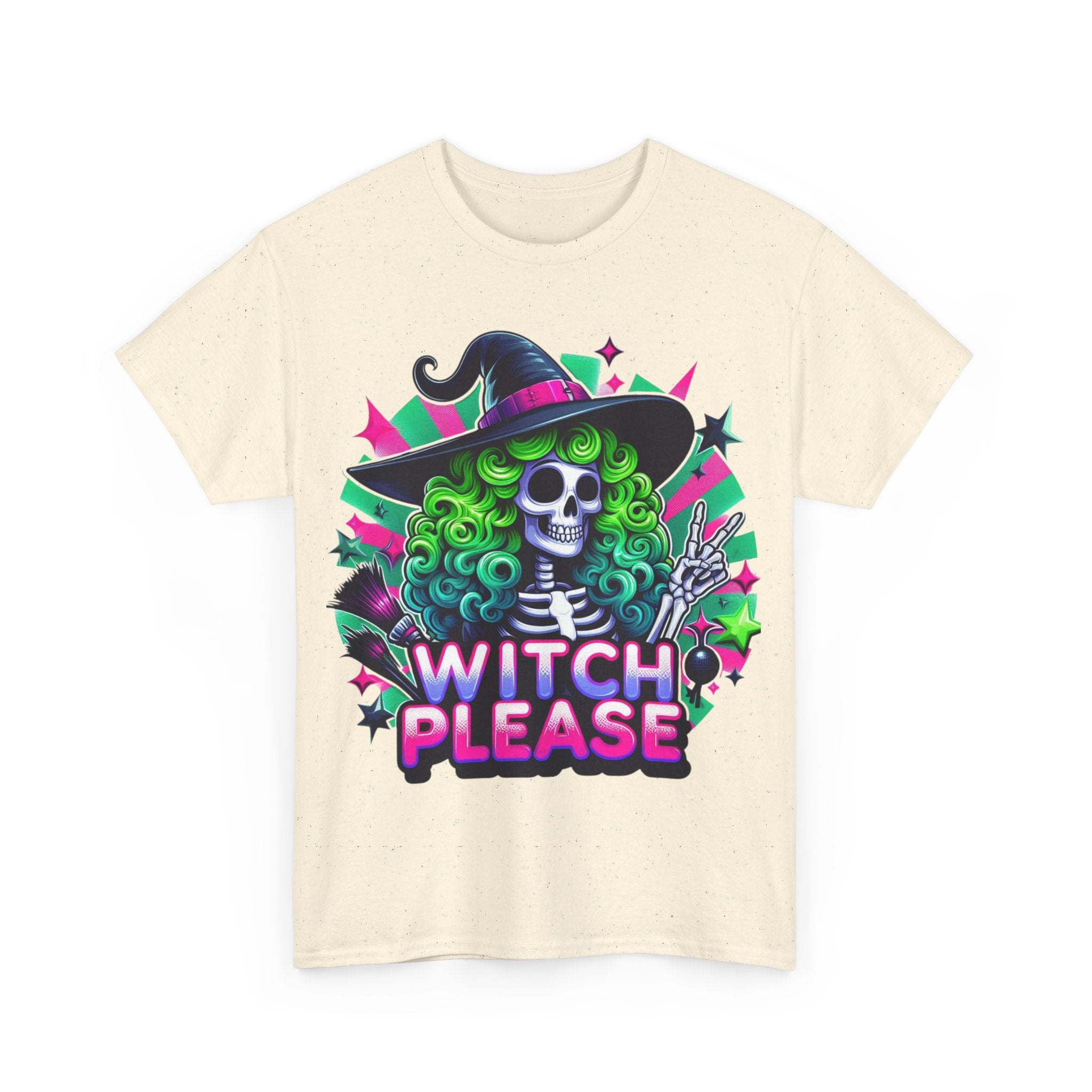 Witch Please Unisex Heavy Cotton Tee, Halloween Shirt, Spooky T-shirt, Unique Gift for Witches, Witchy Apparel