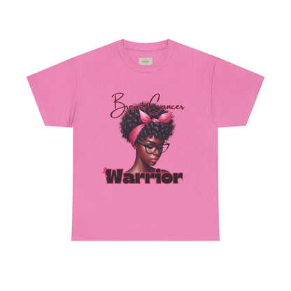 Pink Warrior Breast Cancer Unisex Heavy Cotton Tee, Awareness Shirt, Gift for Survivors, Support Merchandise, Inspirational Apparel