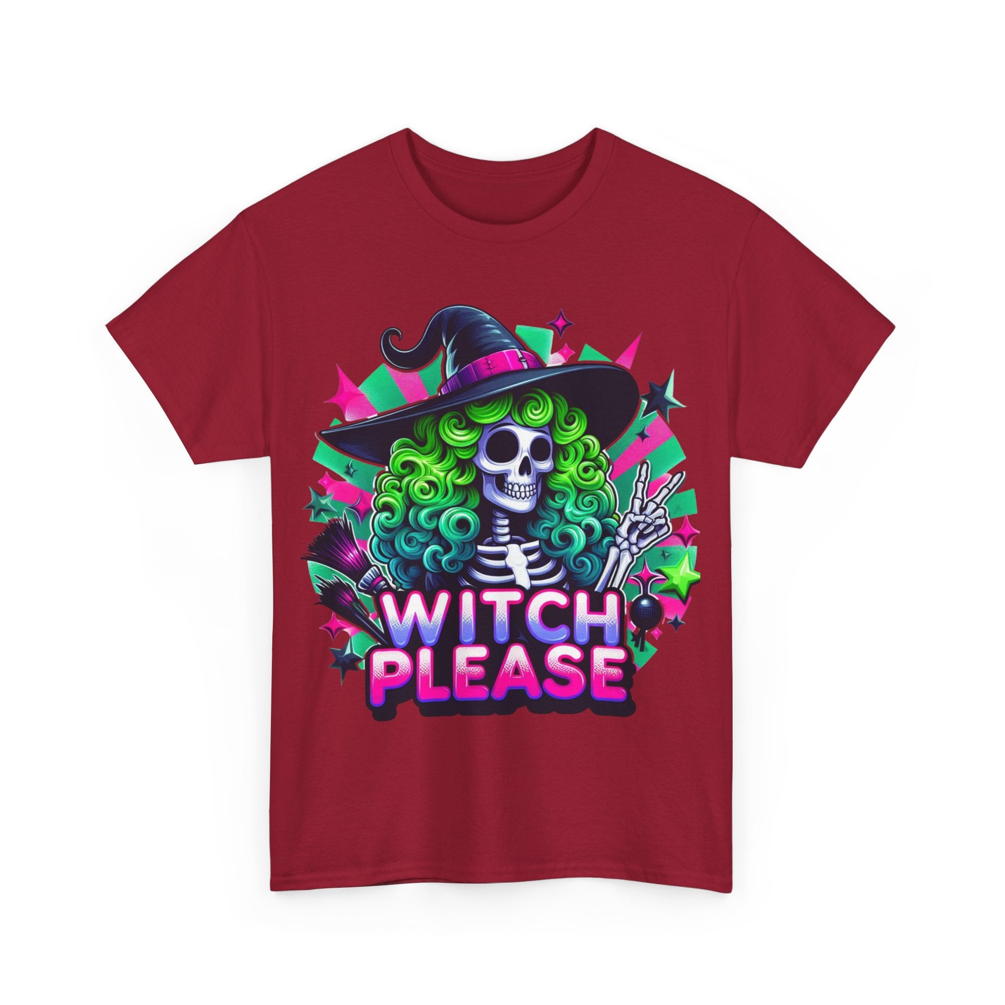 Witch Please Unisex Heavy Cotton Tee, Halloween Shirt, Spooky T-shirt, Unique Gift for Witches, Witchy Apparel