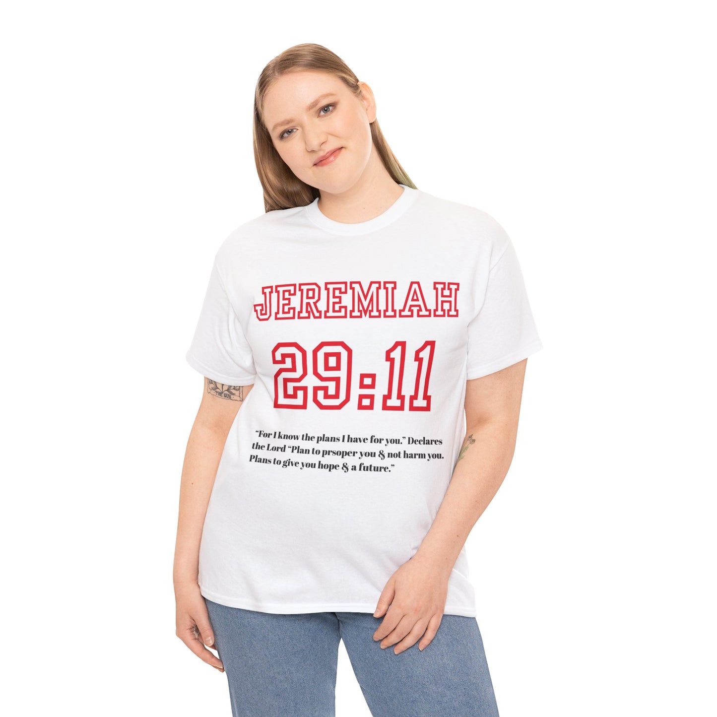 Jeremiah 29:11 Unisex Heavy Cotton Tee - Inspirational Faith Shirt, Christian Apparel, Hopeful Message, Gift for Believers, Casual Wear