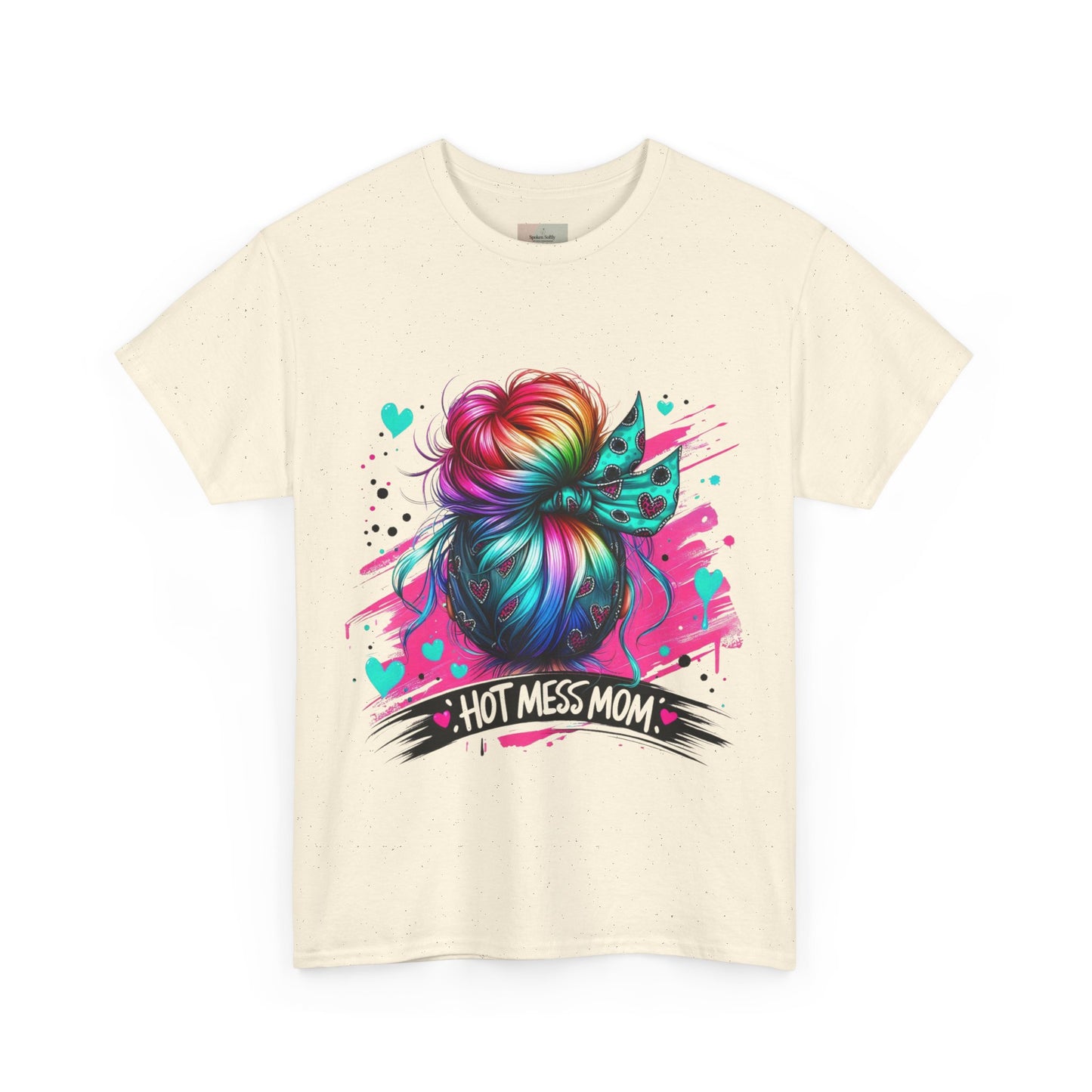 Colorful Hot Mess Mom Tee - Fun Gift, Casual Wear, Mother's Day, Parenting Humor, Family Gatherings