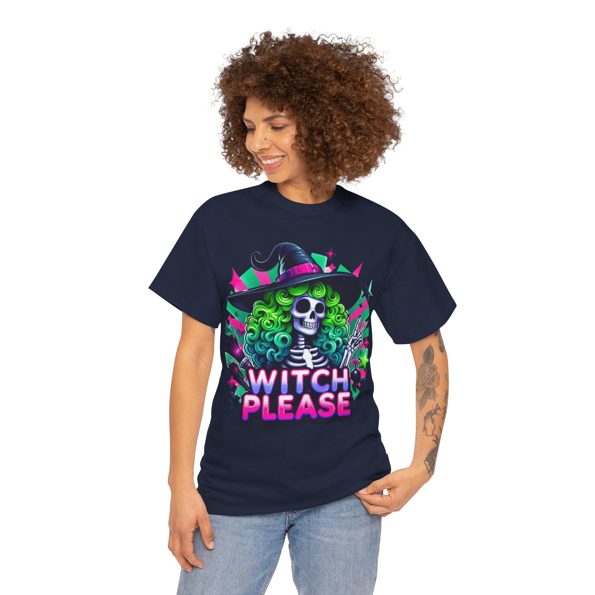 Witch Please Unisex Heavy Cotton Tee, Halloween Shirt, Spooky T-shirt, Unique Gift for Witches, Witchy Apparel