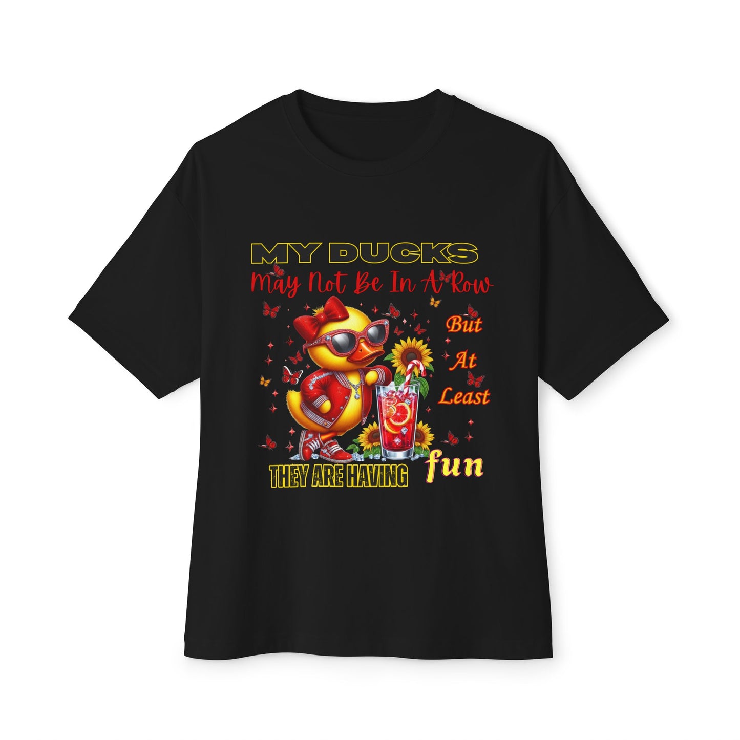 Fun Ducks Graphic Tee - Oversized Tee for Summer Vibes, Gift for Duck Lovers, Beach Days, Casual Wear, Unique Gift Idea