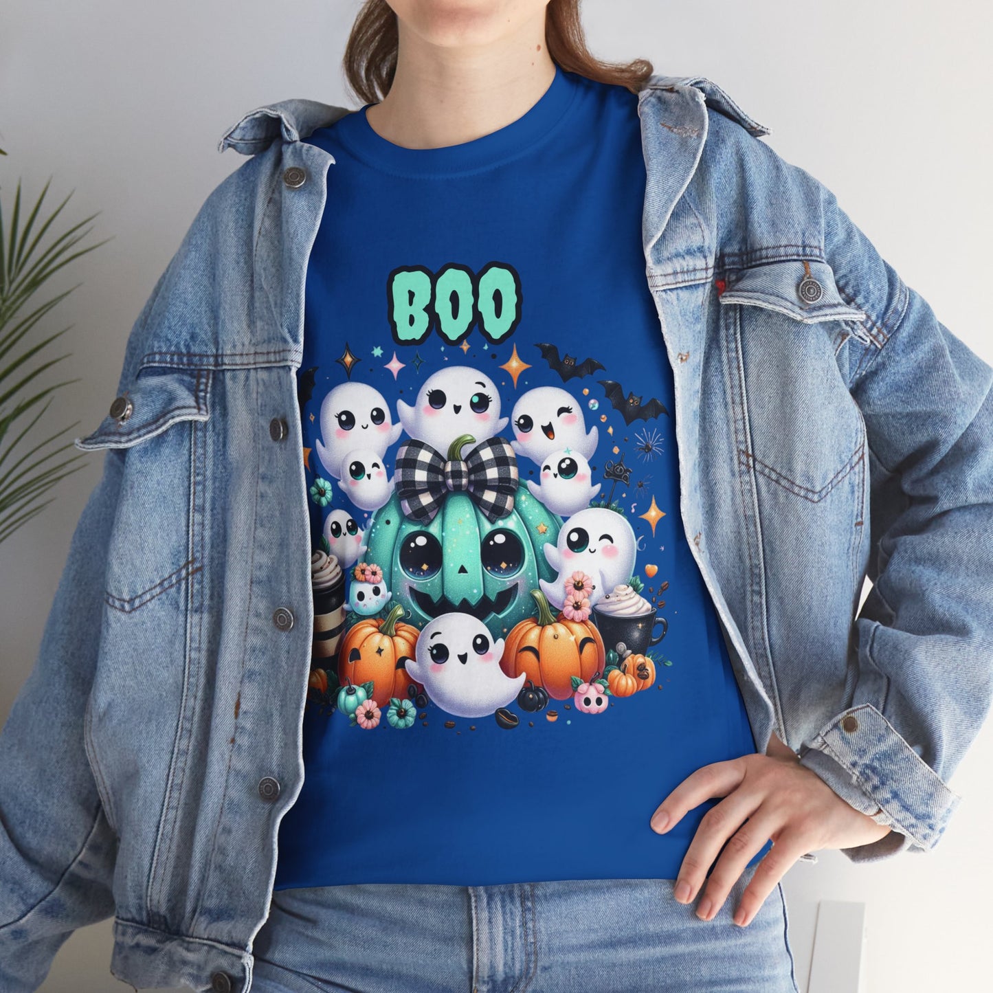 Halloween Boo Tee, Fun Spooky T-Shirt, Unisex Heavy Cotton, Cute Halloween Apparel, Ghost & Pumpkin Shirt, Seasonal Gift Idea