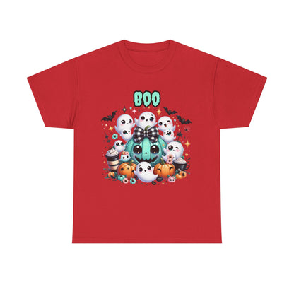 Halloween Boo Tee, Fun Spooky T-Shirt, Unisex Heavy Cotton, Cute Halloween Apparel, Ghost & Pumpkin Shirt, Seasonal Gift Idea