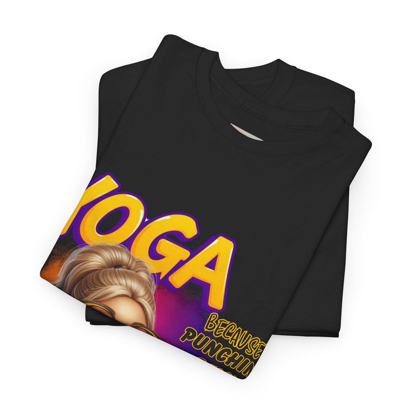 Yoga Humor Unisex Heavy Cotton Tee, Funny Yoga Shirt, Gift for Yogis, Relaxation Tee, Quirky Exercise Apparel