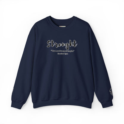 Strength Sweatshirt – The Lord Is My Strength Crewneck, Inspirational Christian Pullover, Faith-Based Unisex Apparel, Motivational Gift for Believers