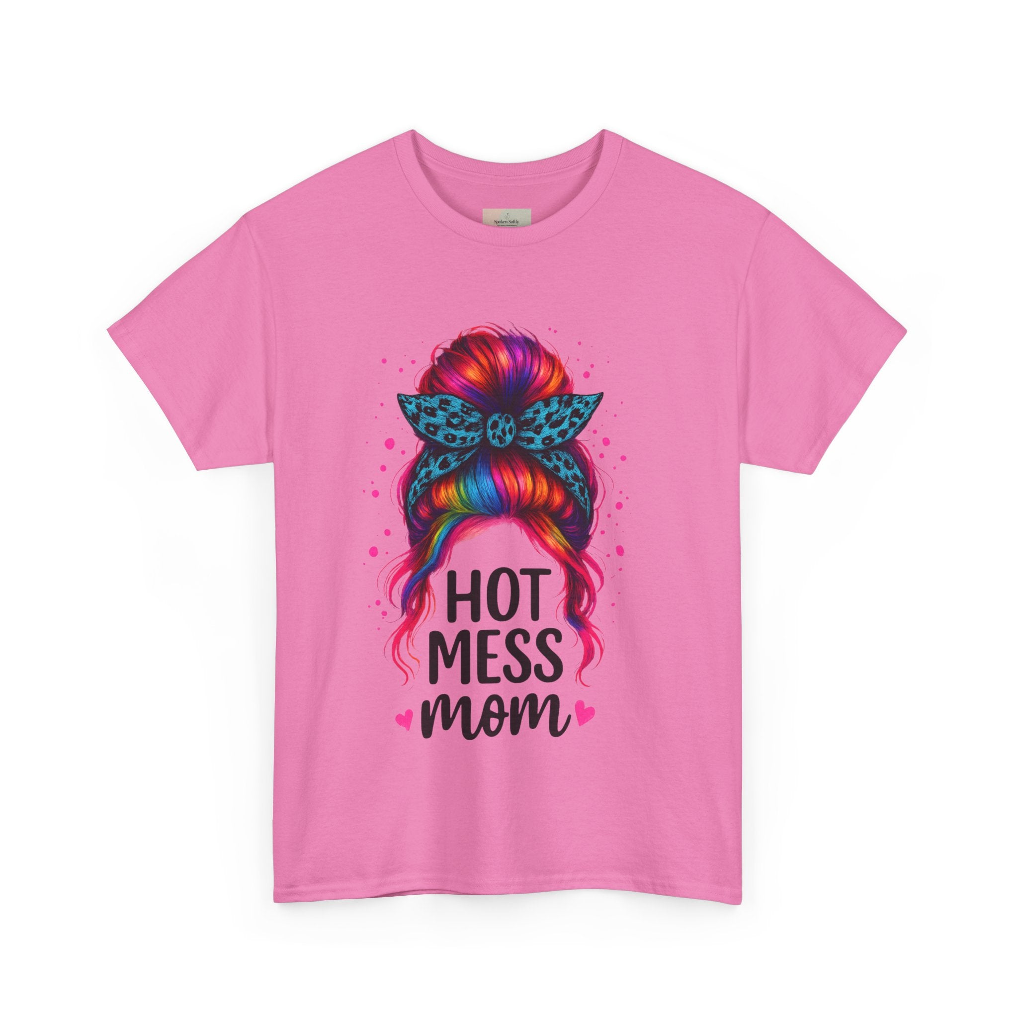Hot Mess Mom Unisex Heavy Cotton Tee, Funny Mom Shirt, Gift for Mothers Day, Parody T-Shirt, Casual Wear, Trendy Graphic Tee