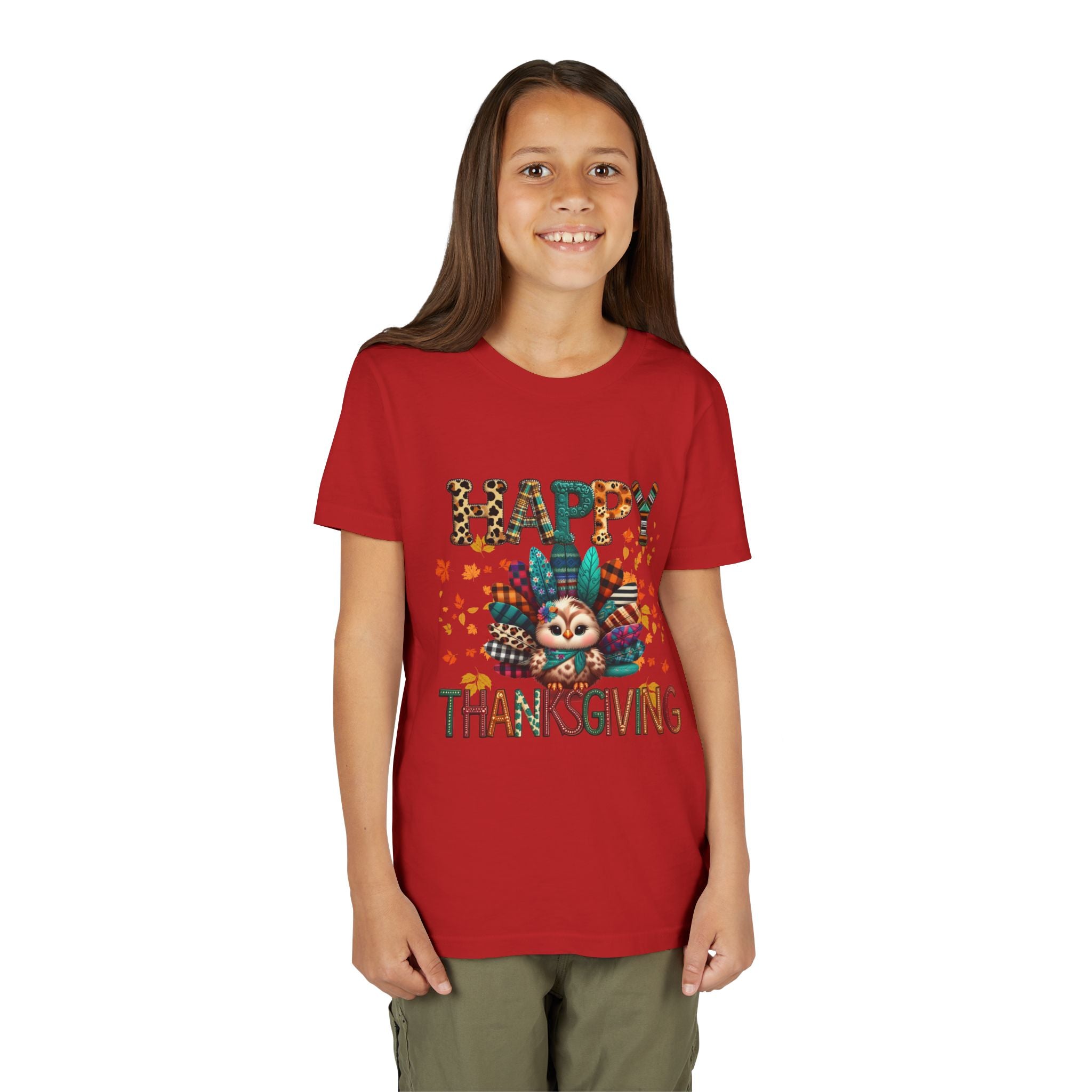 Thanksgiving Turkey Youth Tee, Kids Holiday Shirt, Autumn Graphic Tee, Family Thanksgiving Outfit, Cute Fall Apparel