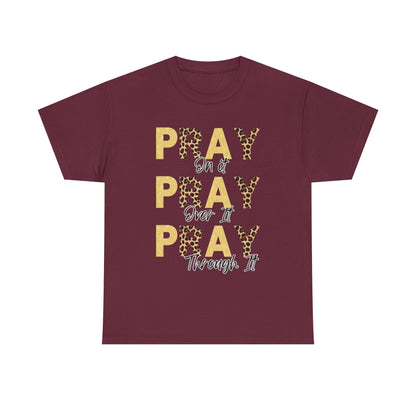 Pray Motivational Tee: Unisex Heavy Cotton Shirt, Inspirational Gift, Faith-Based Apparel, Religious T-Shirt, Church Outfit