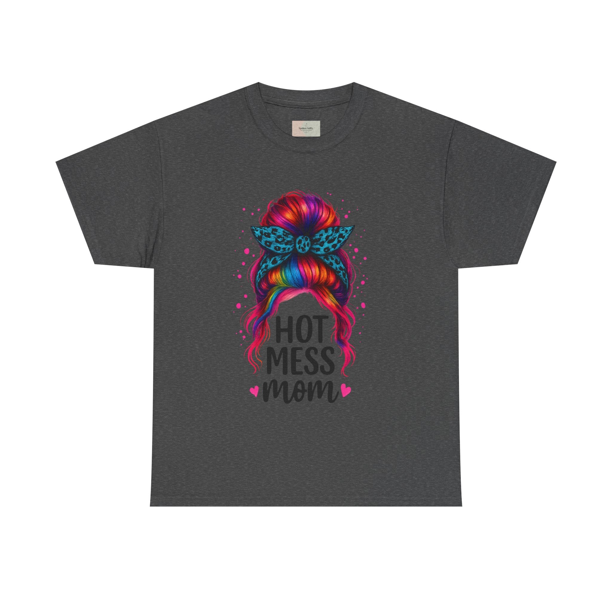 Hot Mess Mom Unisex Heavy Cotton Tee, Funny Mom Shirt, Gift for Mothers Day, Parody T-Shirt, Casual Wear, Trendy Graphic Tee