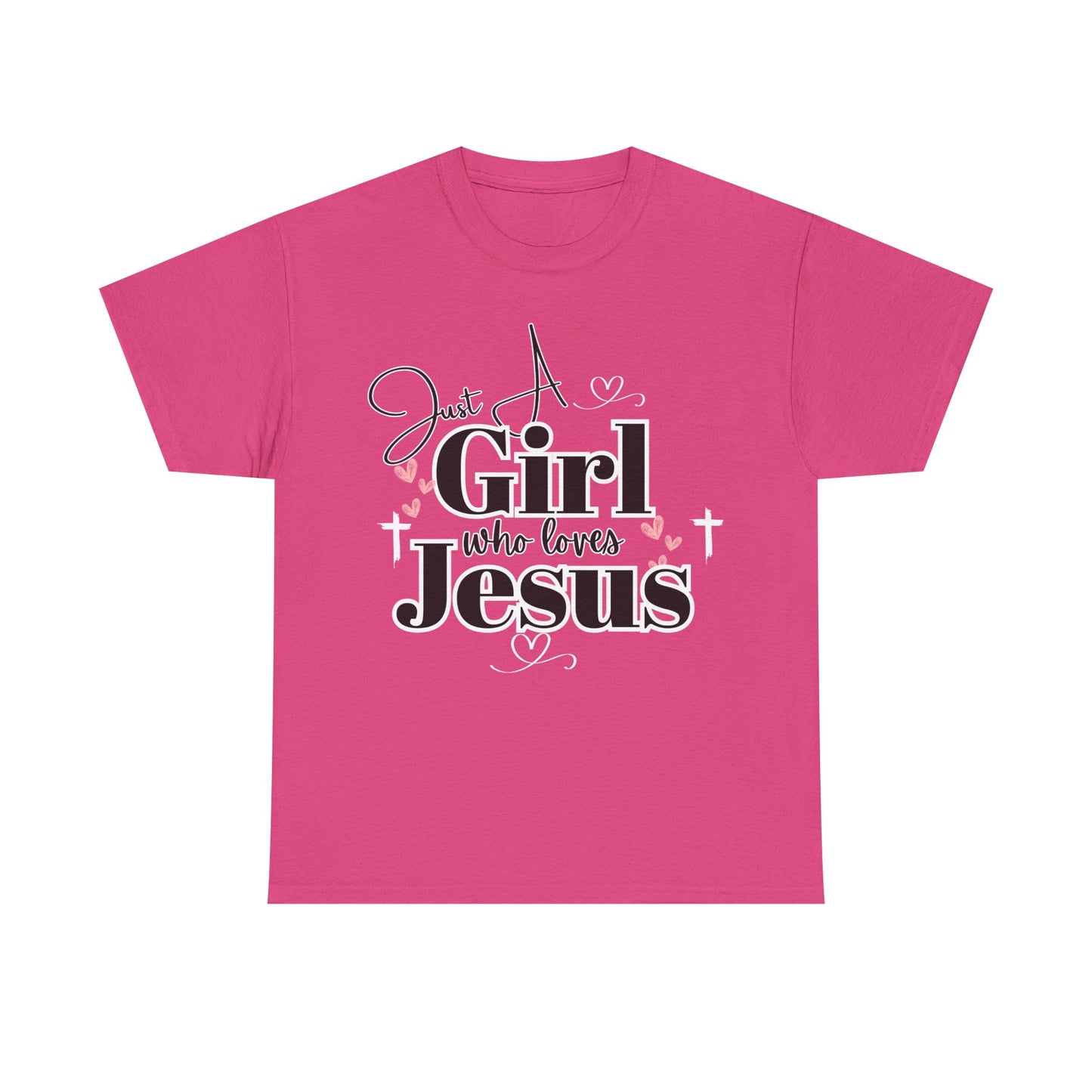 Just a Girl Who Loves Jesus Tee - Faith-Based Cotton Shirt, Christian Apparel, Perfect Gift for Church, Youth Group, Casual Wear