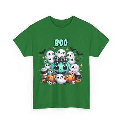 Halloween Boo Tee, Fun Spooky T-Shirt, Unisex Heavy Cotton, Cute Halloween Apparel, Ghost & Pumpkin Shirt, Seasonal Gift Idea