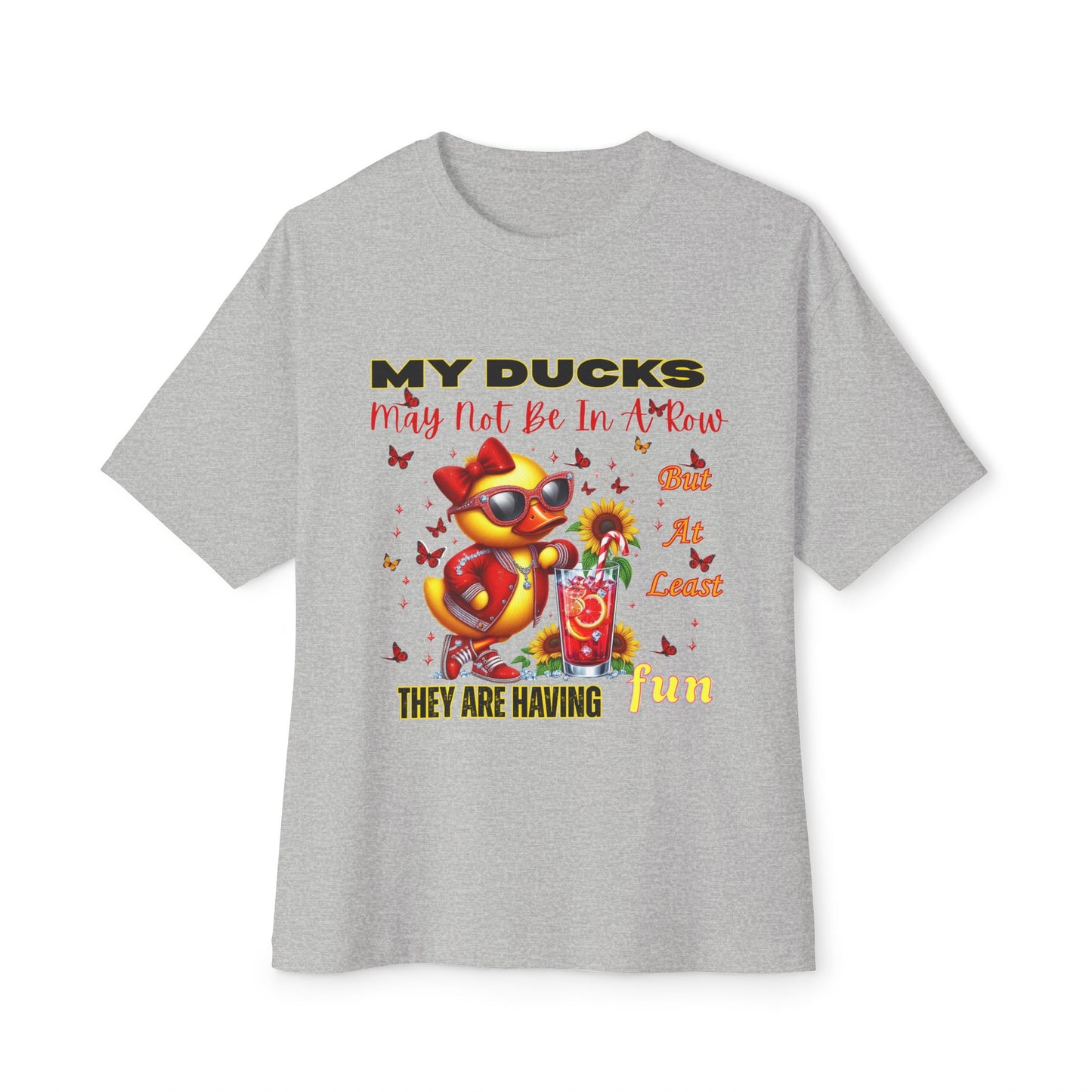 Fun Ducks Graphic Tee - Oversized Tee for Summer Vibes, Gift for Duck Lovers, Beach Days, Casual Wear, Unique Gift Idea
