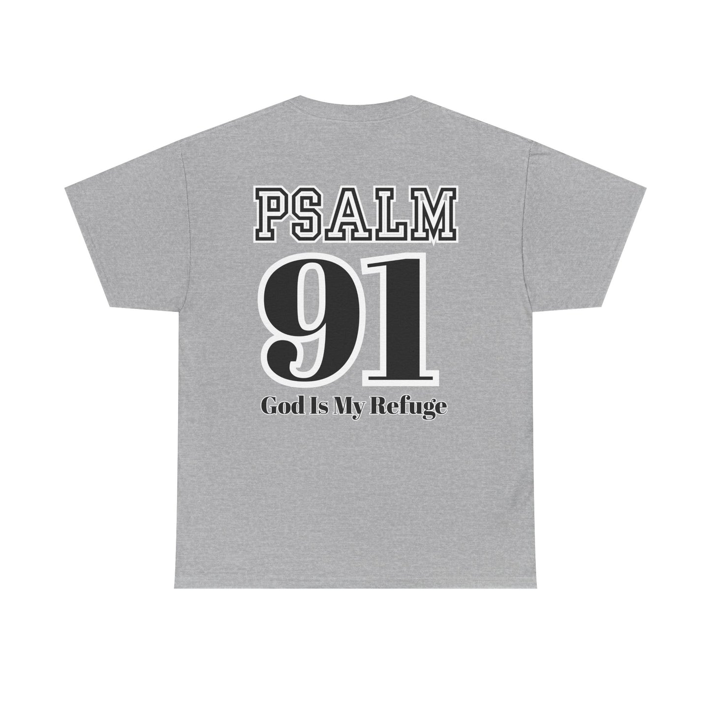 Faith-Inspired Unisex Cotton Tee with Psalm 91, Christian Apparel, Spiritual Gift, Bible Verse Shirt, Casual Wear, Religious T-Shirt