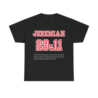 Jeremiah 29:11 Unisex Heavy Cotton Tee - Inspirational Faith Shirt, Christian Apparel, Hopeful Message, Gift for Believers, Casual Wear