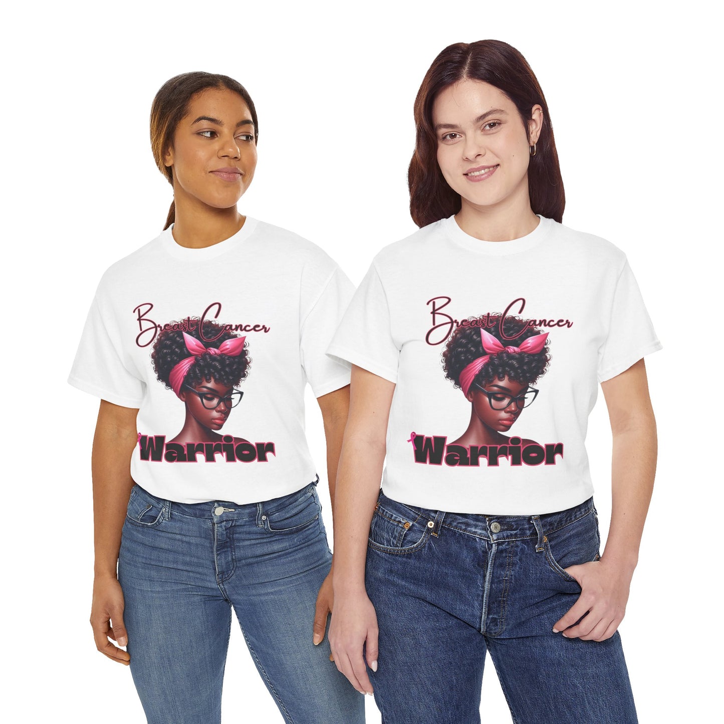Pink Warrior Breast Cancer Unisex Heavy Cotton Tee, Awareness Shirt, Gift for Survivors, Support Merchandise, Inspirational Apparel