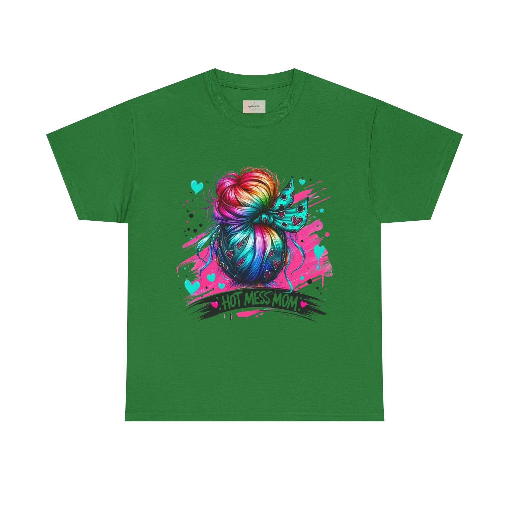 Colorful Hot Mess Mom Tee - Fun Gift, Casual Wear, Mother's Day, Parenting Humor, Family Gatherings