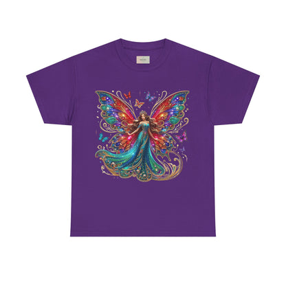 Fantasy Fairy Unisex Heavy Cotton Tee - Enchanting Artwork for Nature Lovers, Magical Gift, Boho Style, Summer Fashion, Unique Tee