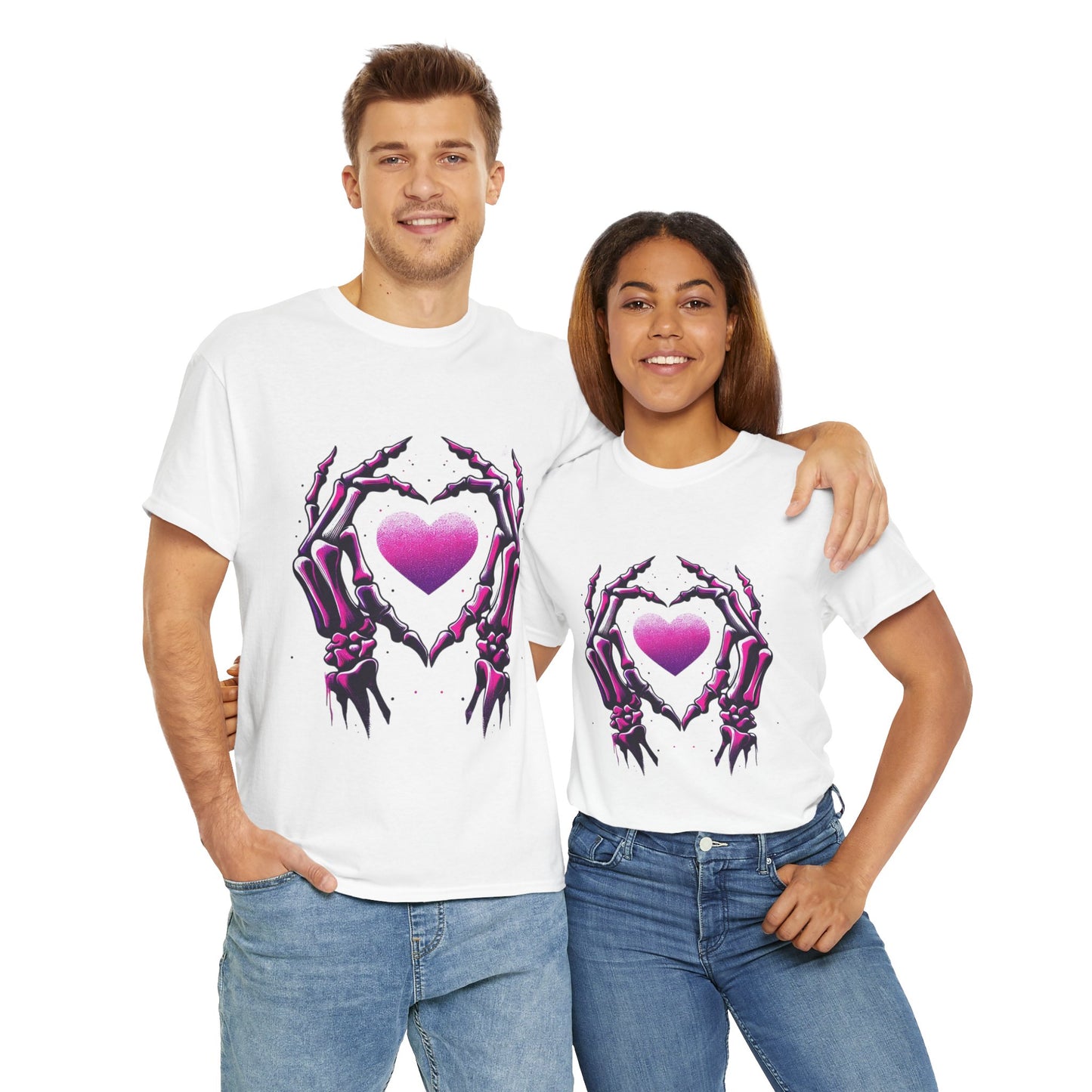 Skeleton Hands Heart Unisex Tee | Halloween Shirt, Gift for Gothic Lovers, Alternative Fashion, Casual Wear, Unique Graphic Tee