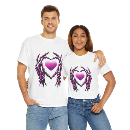 Skeleton Hands Heart Unisex Tee | Halloween Shirt, Gift for Gothic Lovers, Alternative Fashion, Casual Wear, Unique Graphic Tee