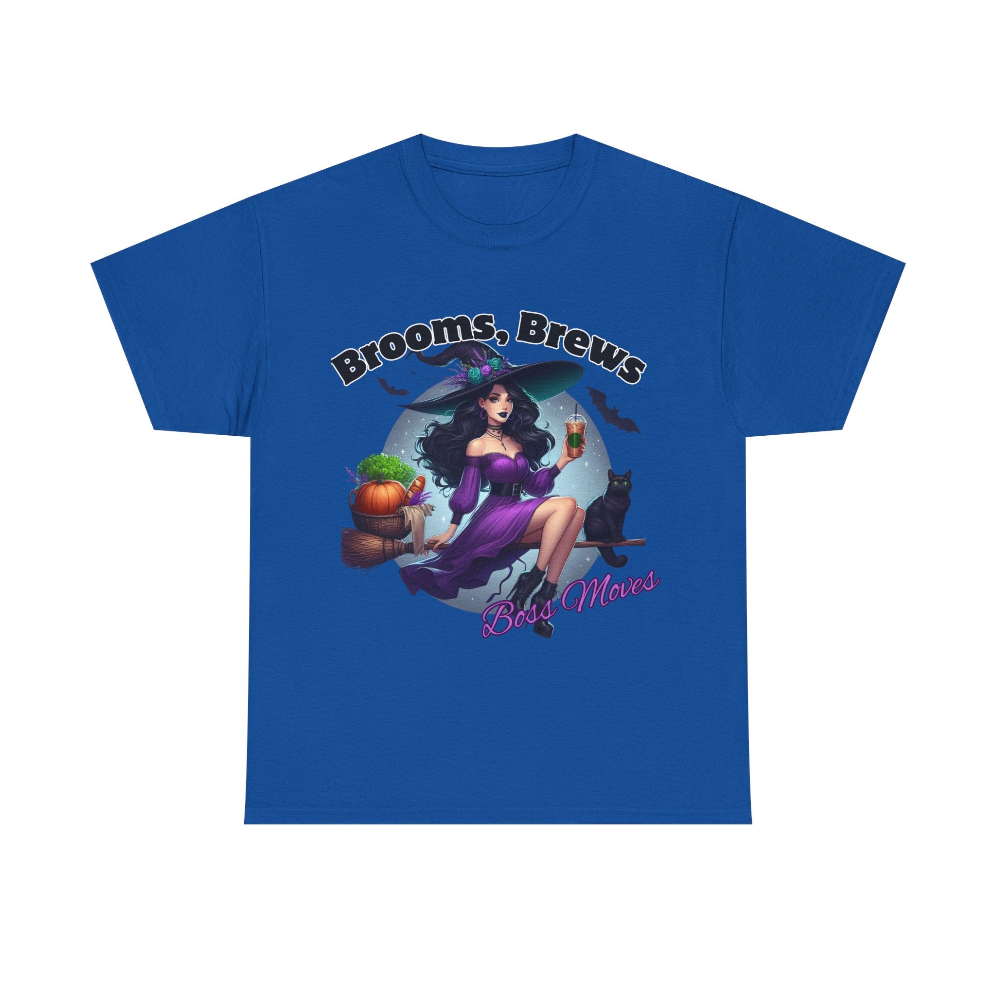 Brooms & Brews Halloween Tee, Unisex Shirt, Witch Craft Tee, Autumn Apparel, Spooky Season Outfit