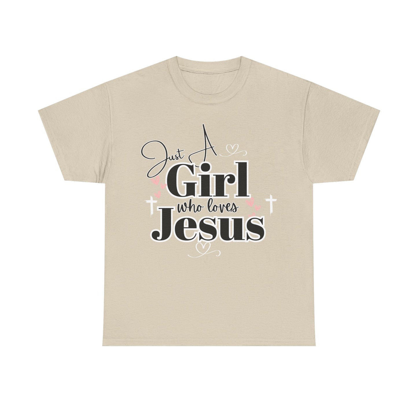 Just a Girl Who Loves Jesus Tee - Faith-Based Cotton Shirt, Christian Apparel, Perfect Gift for Church, Youth Group, Casual Wear