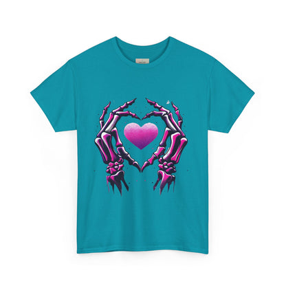 Skeleton Hands Heart Unisex Tee | Halloween Shirt, Gift for Gothic Lovers, Alternative Fashion, Casual Wear, Unique Graphic Tee