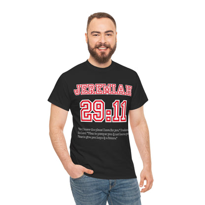 Jeremiah 29:11 Unisex Heavy Cotton Tee - Inspirational Faith Shirt, Christian Apparel, Hopeful Message, Gift for Believers, Casual Wear
