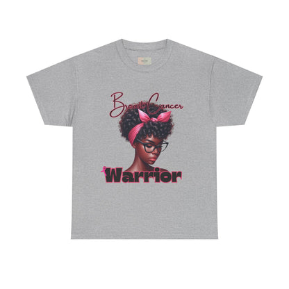 Pink Warrior Breast Cancer Unisex Heavy Cotton Tee, Awareness Shirt, Gift for Survivors, Support Merchandise, Inspirational Apparel