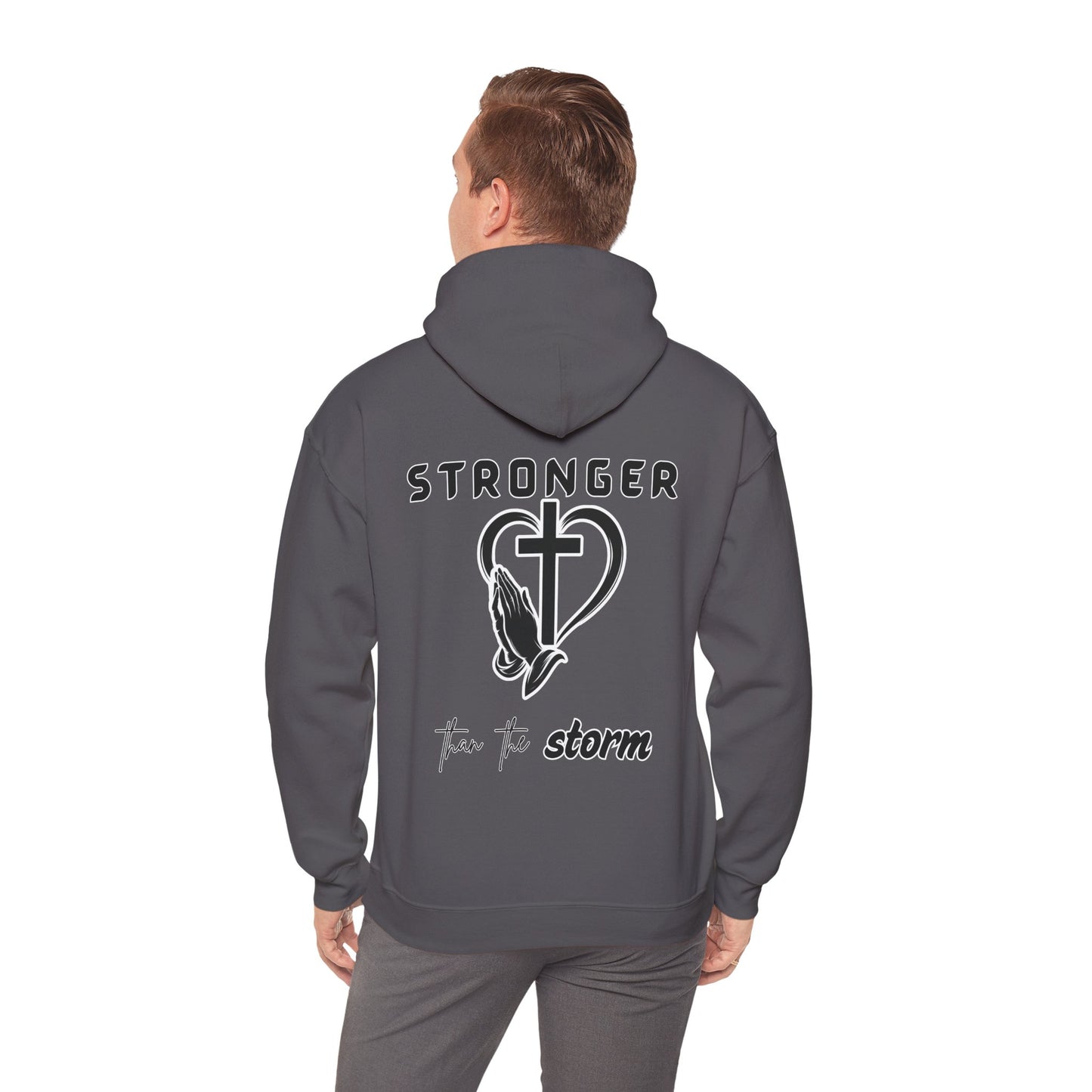 Stronger Than the Storm Hoodie – Faith-Inspired Unisex Pullover, Christian Hoodie with Motivational Quote, Spiritual Gift, Everyday Comfort Wear