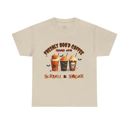 Halloween Coffee Tee, Fun Graphic T-Shirt, Unisex Shirt for Pumpkin Spice Lovers, Spooky Season Apparel, Boo-tiful Halloween Gift