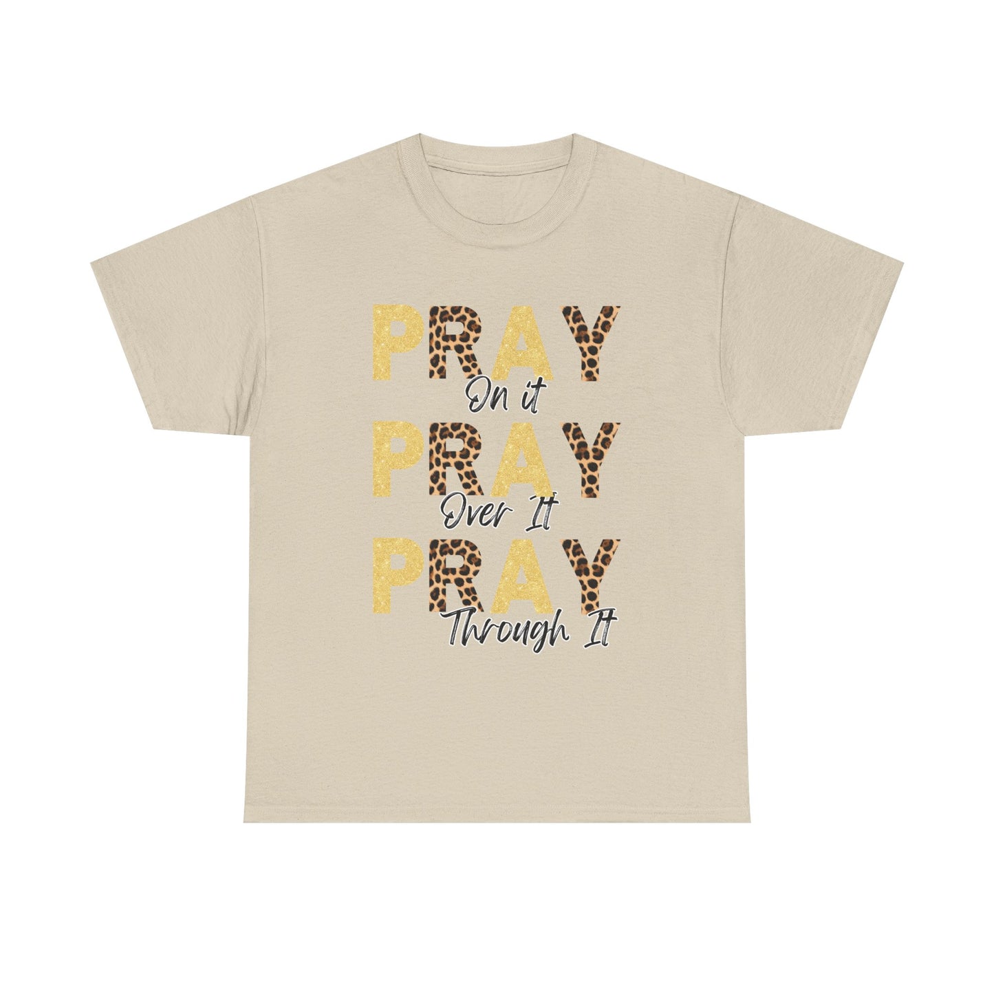 Pray Motivational Tee: Unisex Heavy Cotton Shirt, Inspirational Gift, Faith-Based Apparel, Religious T-Shirt, Church Outfit