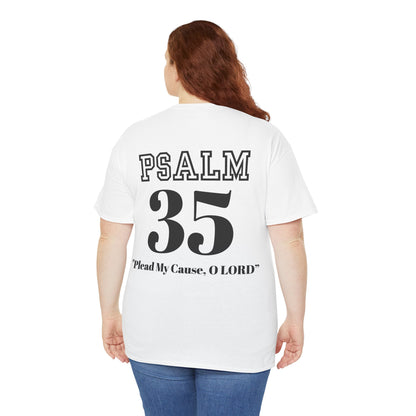 Unisex Heavy Cotton Tee with Psalm 35 Design, Faith-Based T-Shirt for Spirituality, Gift for Christians, Comfortable Everyday Wear, [...]