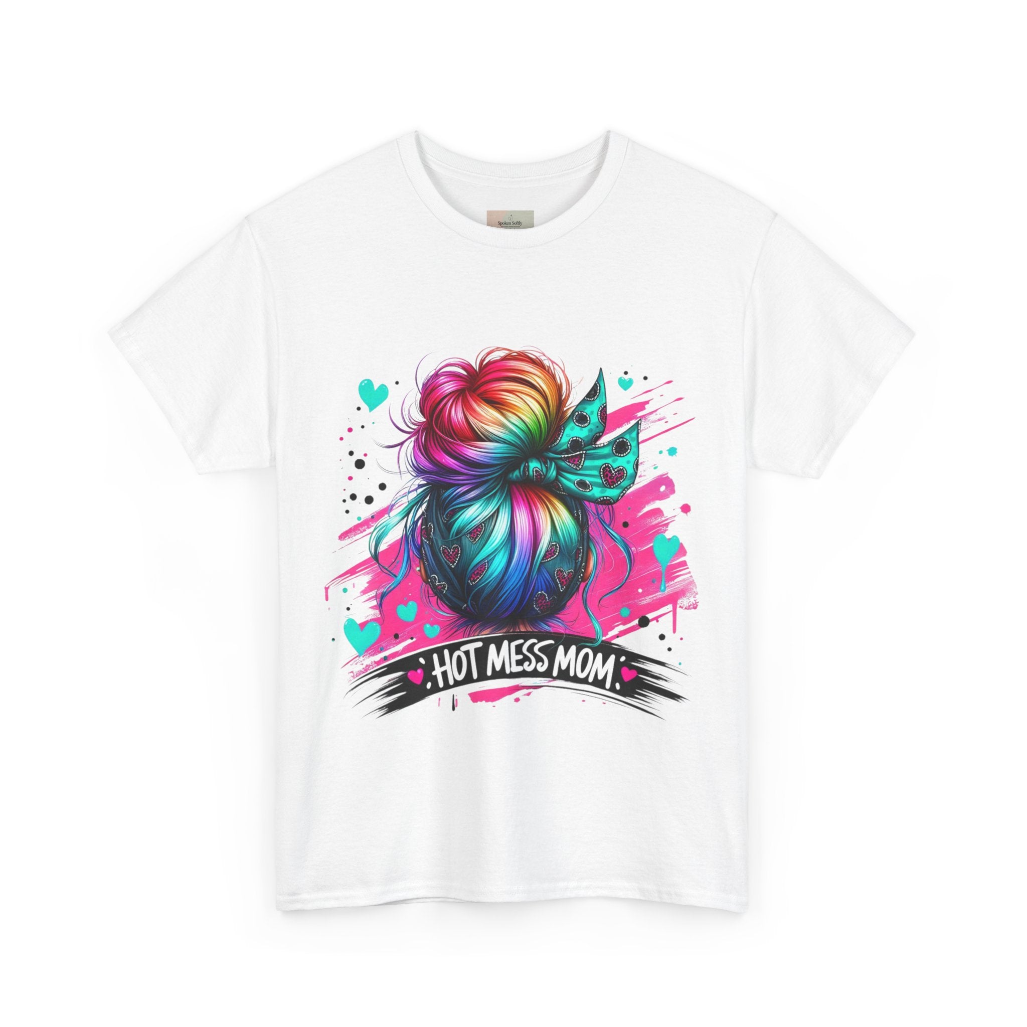 Colorful Hot Mess Mom Tee - Fun Gift, Casual Wear, Mother's Day, Parenting Humor, Family Gatherings