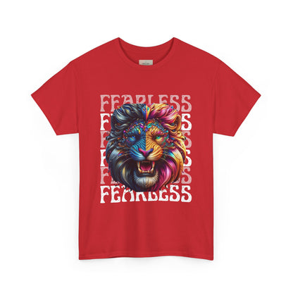 Colorful Lion Unisex Heavy Cotton Tee, Animal Lovers Gift, Unique Tee for Men and Women, Casual Wear, Graphic T-Shirt