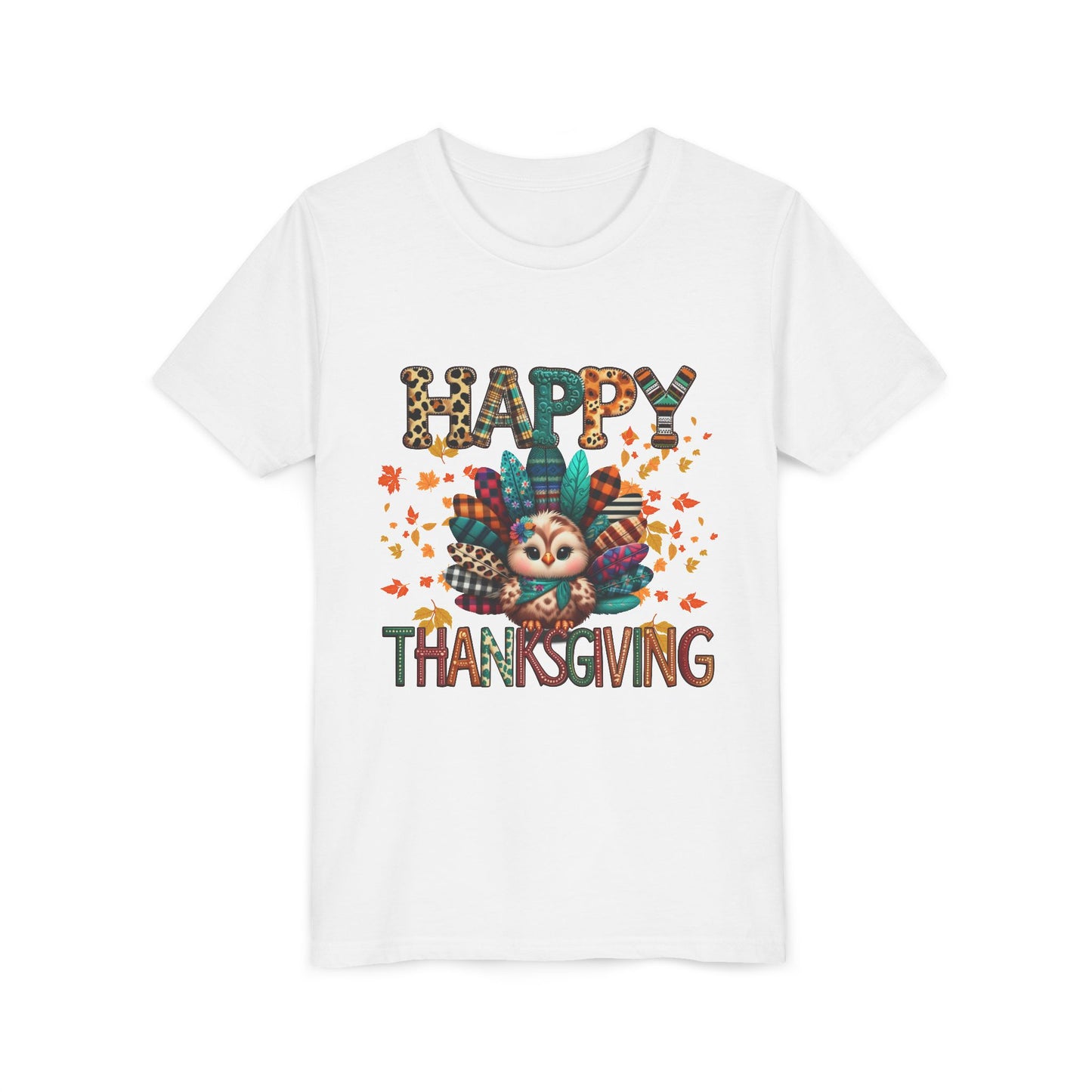 Thanksgiving Turkey Youth Tee, Kids Holiday Shirt, Autumn Graphic Tee, Family Thanksgiving Outfit, Cute Fall Apparel